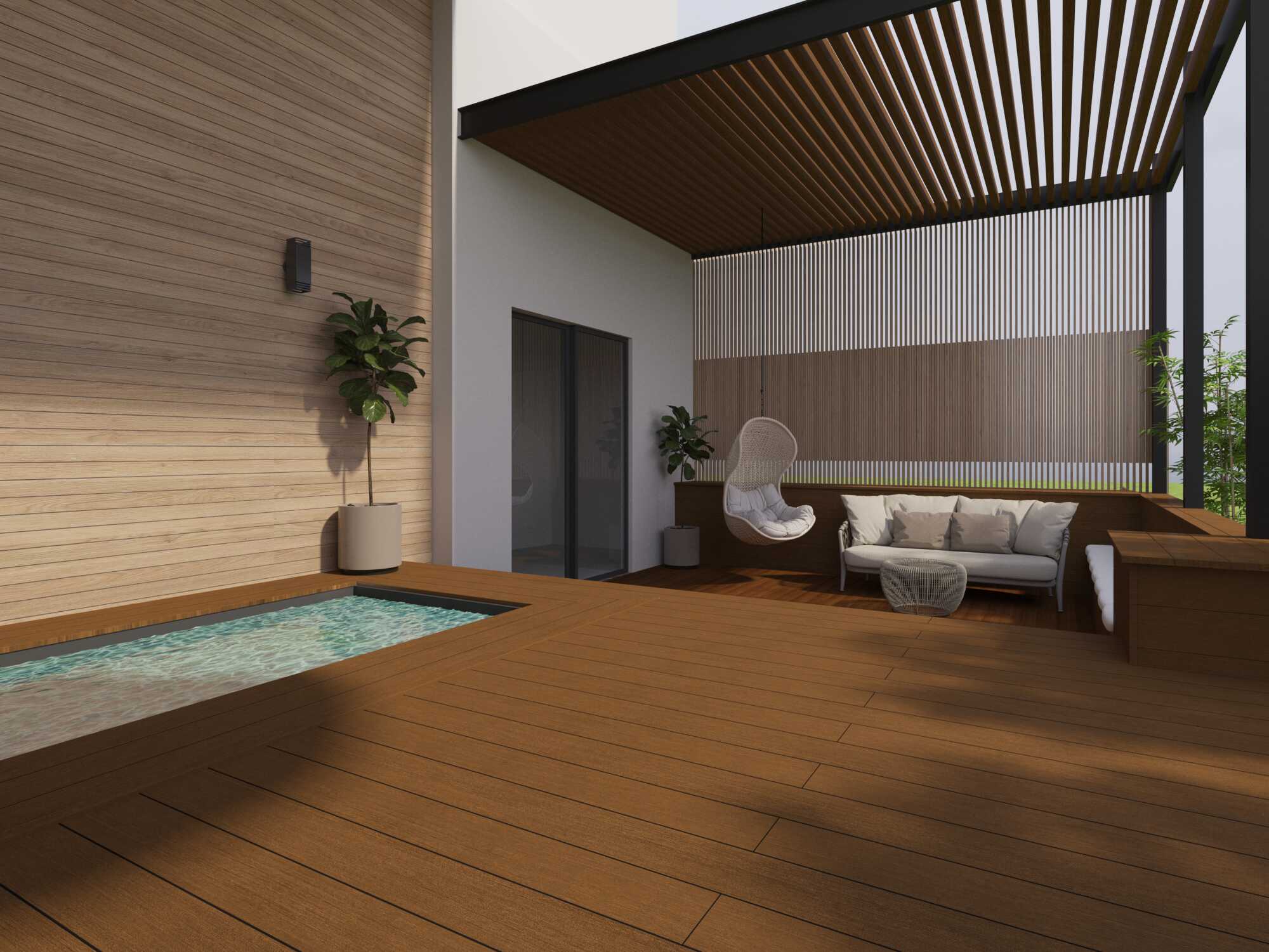 พื้นตกแต่ง เอสซีจี  รุ่น ที-คลิปชิลด์ ขนาด 20x300x2.5 ซม. สีวอร์มเกรย์